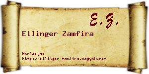 Ellinger Zamfira névjegykártya